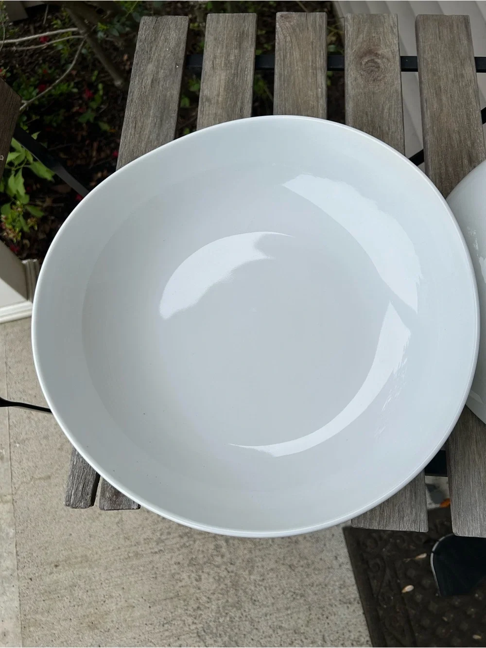 Large 13” West Elm Organic Serving Bowl White